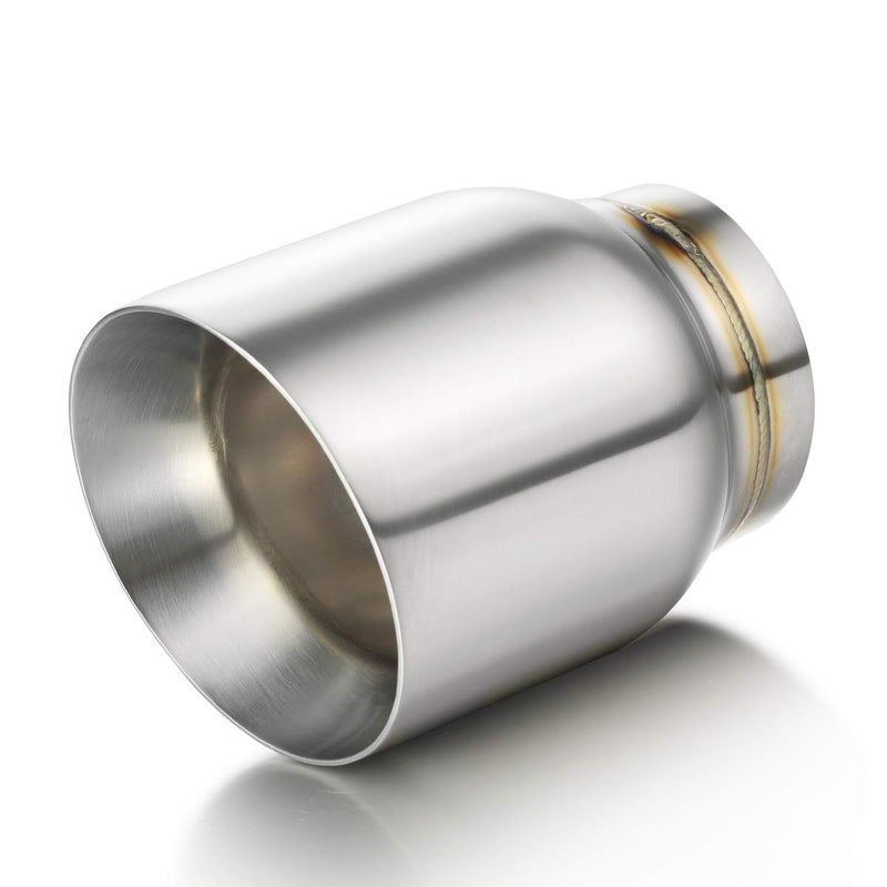 A-KARCK Exhaust Tip 3" Inlet Dual Wall, A-KARCK Double Wall Tailpipe Tip 3" Inlet 4" Outlet 5" Overall Length Weld On Decorate Car Tailpipe - Image 1